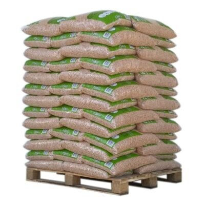 PELLET DIN – Palette de 65 sacs de 15 kg (Granulés de Bois Certifiés DIN Plus)