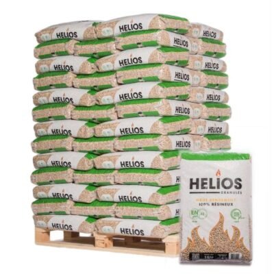 PELLET HELIOS – PALETTE DE 65 SACS DE 15 KG (Granulés de Bois Haute Performance)