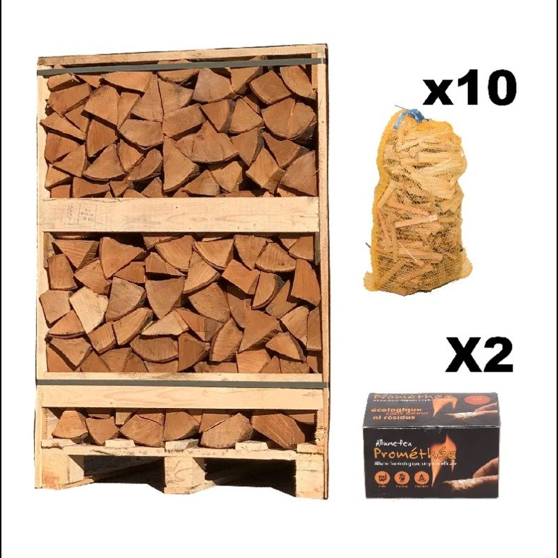 Pack Sérénité – Palette Bois de Chauffage 33 cm – Bois Sec (3)