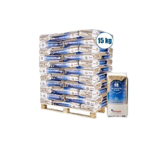 Pellets Butagaz DIN+ 100% Résineux – Palette de 66 Sacs de 15kg (1)