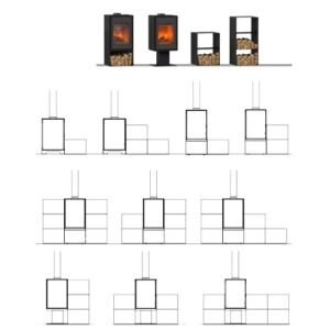 Poêle à bois Domino avec pied - 8,5 Kw (7)