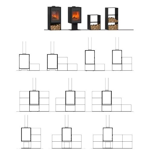 Poêle à bois Domino avec pied - 8,5 Kw (7)