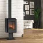 Poêle à bois Domino avec pied – 8,5 Kw