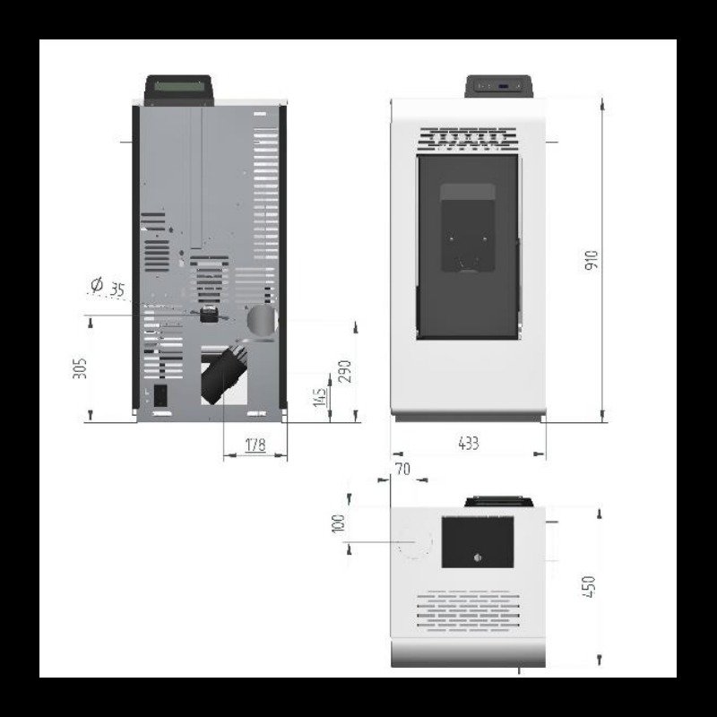 Poêle à granulés Vulcano SMS - 9 Kw (6)