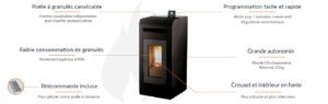 Poêle à granulés canalisable Cayenne - 16 Kw (10)