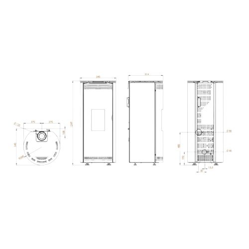 Poêle à granulés étanche (sortie dessus concentrique) Prévert - 8 Kw (10)