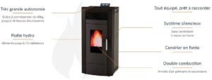 Poêle à granulés hydro Baracuda Commo plus - 21 Kw (9)