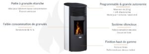 Poêle à granulés silencieux étanche Roméo - 8 Kw (11)