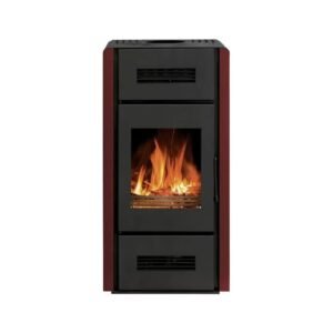 Poêle à bois Romana - option ventilateur - 8 Kw - Rouge