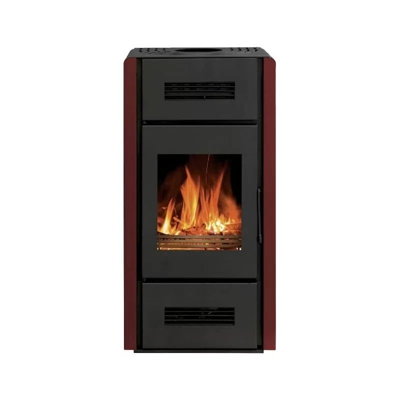 poele-a-bois-romana-option-ventilateur (2) Poêle à bois Romana - option ventilateur - 8 Kw - Rouge
