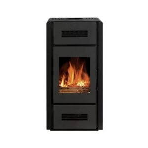 Poêle à bois Romana - option ventilateur - 8 Kw - Noir